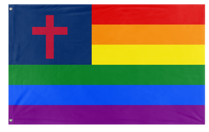 A mockup of the custom flag 'Christian Pride Flag' on a white background