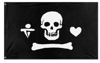 A mockup of the custom flag 'Stede Bonnet Flag' on a white background