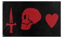 A mockup of the custom flag 'Caribbean Pirates Flag' on a white background