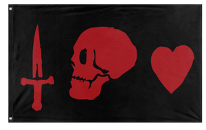 A mockup of the custom flag 'Caribbean Pirates Flag' on a white background