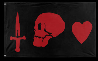 A mockup of the custom flag 'Caribbean Pirates Flag' on a white background