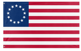A mockup of the custom flag 'Betsy Ross Flag' on a white background