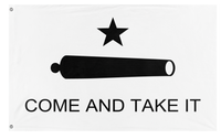 A mockup of the custom flag 'Gonzales "Come and Take It" Flag' on a white background