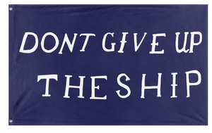 A mockup of the custom flag 'Commodore Perry "Don't Give Up the Ship" Flag' on a white background