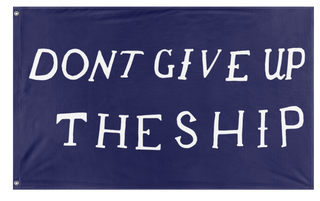 A mockup of the custom flag 'Commodore Perry "Don't Give Up the Ship" Flag' on a white background
