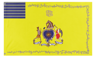 A mockup of the custom flag 'Philadelphia Light Horse Flag' on a white background