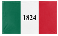 A mockup of the custom flag 'Alamo Flag' on a white background