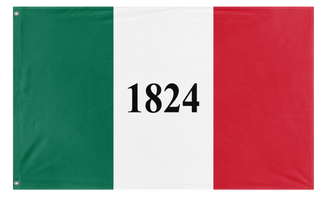 A mockup of the custom flag 'Alamo Flag' on a white background
