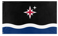 A mockup of the custom flag 'Grand Union of Grand Manan flag' on a white background