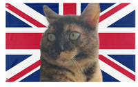 A mockup of the custom flag 'Queen Victoria flag' on a white background