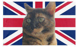 A mockup of the custom flag 'Queen Victoria flag' on a white background