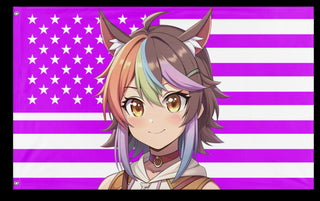 A mockup of the custom flag 'Oshi Vtuber flag' on a white background