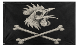 A mockup of the custom flag '853 Jolly Roger flag' on a white background