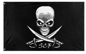 A mockup of the custom flag 'SCF flag' on a white background
