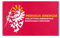 A mockup of the custom flag 'Perugia CER flag' on a white background