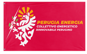 A mockup of the custom flag 'Perugia CER flag' on a white background