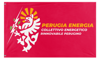 A mockup of the custom flag 'Perugia CER flag' on a white background