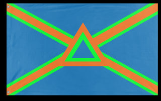 A mockup of the custom flag 'The new flag of Imperia flag' on a white background