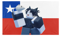 A mockup of the custom flag 'chileantwotime flag' on a white background