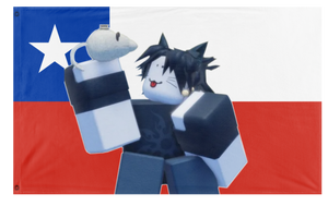 A mockup of the custom flag 'chileantwotime flag' on a white background