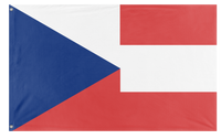 A mockup of the custom flag 'Czech Austria flag' on a white background