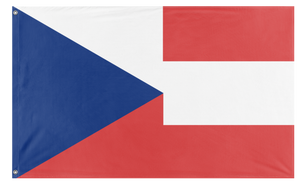 A mockup of the custom flag 'Czech Austria flag' on a white background