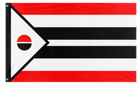 A mockup of the custom flag 'Arapaho Nation flag' on a white background