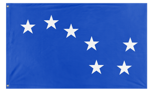 A mockup of the custom flag 'Starry Plough Blue flag' on a white background