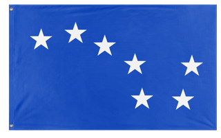 A mockup of the custom flag 'Starry Plough Blue flag' on a white background