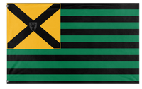 A mockup of the custom flag 'S. A. J. flag' on a white background