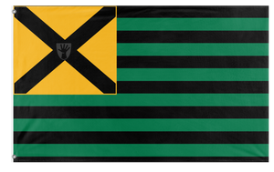 A mockup of the custom flag 'S. A. J. flag' on a white background