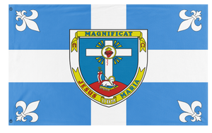 A mockup of the custom flag 'Apostles of Infinite Love flag' on a white background