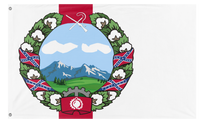 A mockup of the custom flag 'Southron Worker's Republic flag' on a white background