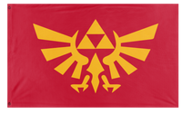A mockup of the custom flag 'Hyrule flag' on a white background