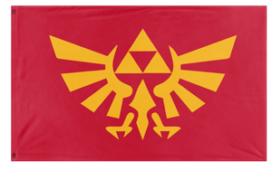 A mockup of the custom flag 'Hyrule flag' on a white background