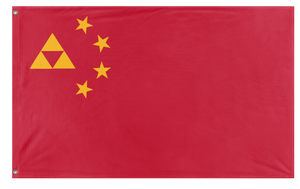 A mockup of the custom flag 'People's Republic of Hyrule flag' on a white background