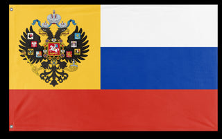 A mockup of the custom flag 'Russian Empire flag' on a white background