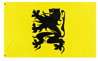 A mockup of the custom flag 'Flanders Flag' on a white background