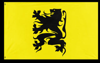 A mockup of the custom flag 'Flanders Flag' on a white background
