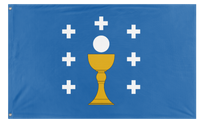 A mockup of the custom flag 'Galicia flag' on a white background