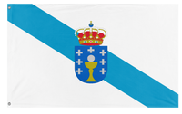 A mockup of the custom flag 'Kingdom of Galicia flag' on a white background
