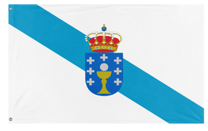 A mockup of the custom flag 'Kingdom of Galicia flag' on a white background