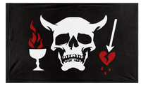A mockup of the custom flag 'Blackbeard flag' on a white background
