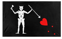 A mockup of the custom flag 'Blackbeard flag' on a white background