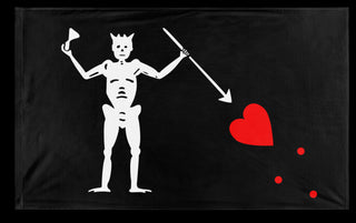 A mockup of the custom flag 'Blackbeard flag' on a white background