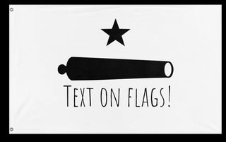 A mockup of the custom flag 't flag' on a white background