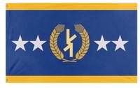 A mockup of the custom flag 'Federitive Gemini flag' on a white background