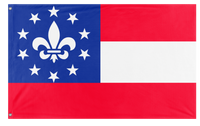 A mockup of the custom flag 'French American South  flag' on a white background