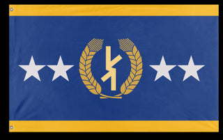 A mockup of the custom flag 'Federative Gemini flag' on a white background