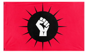 A mockup of the custom flag 'soleil noir flag' on a white background